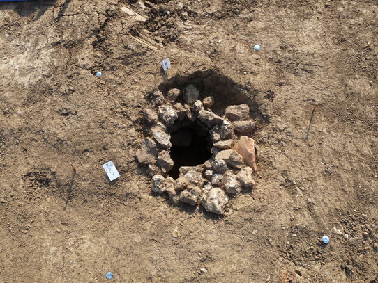 Ancienne photo des fouilles archeologiques rue de la Bergerie